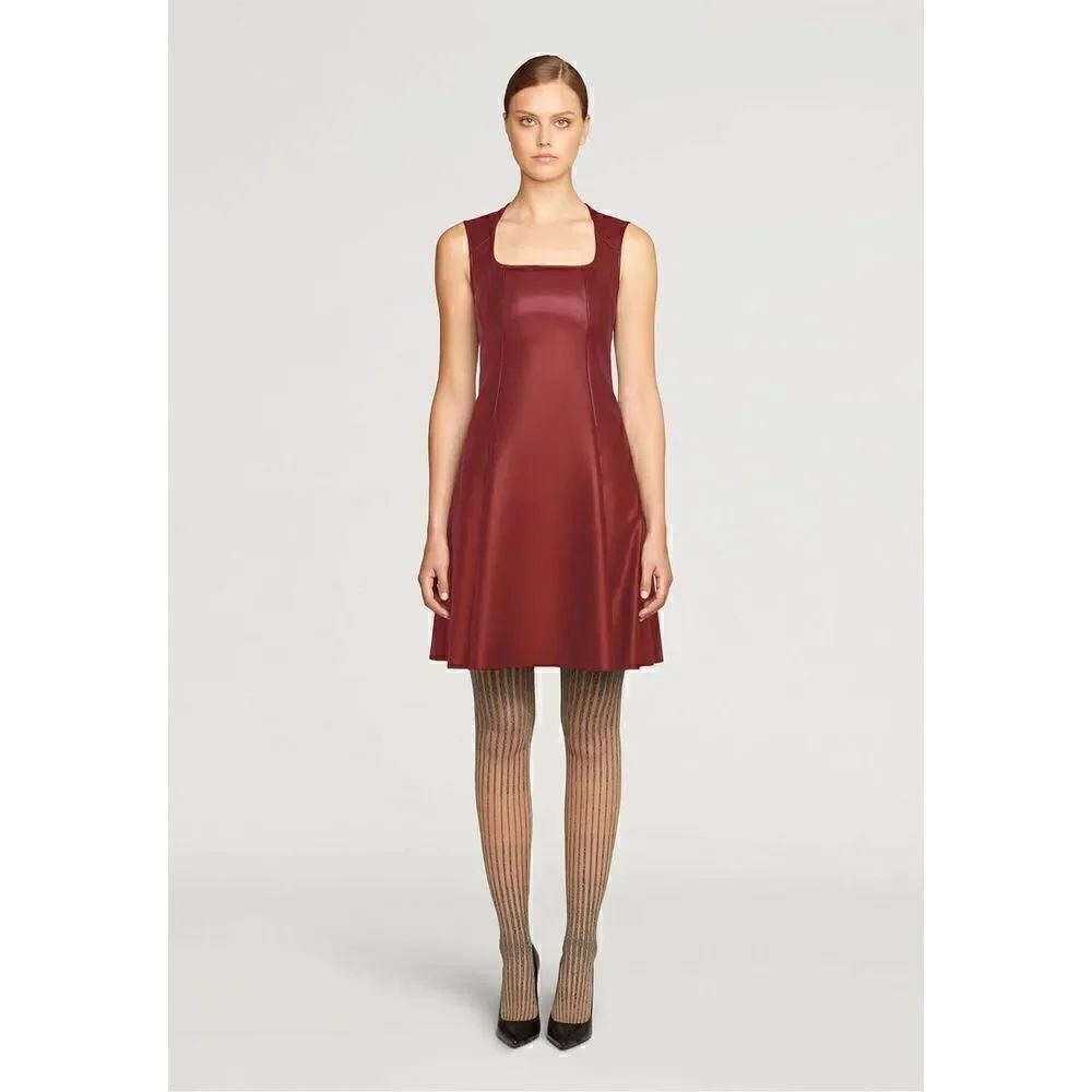 NWT Wolford Jenna Faux Vegan Leather Sleeveless Dress 4